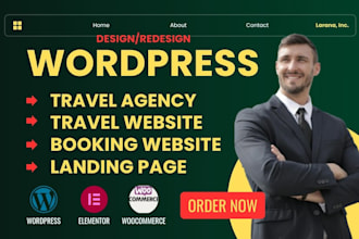 redesign or travel website, travel agency, booking website and landing page