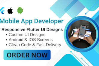 design responsive flutter UI screens for android and ios