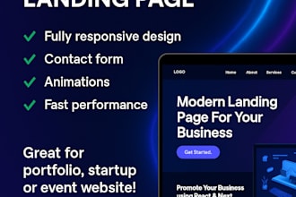 build a responsive react or nextjs landing page