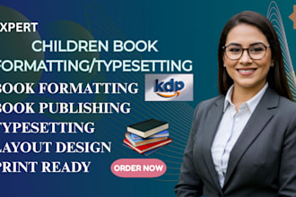 do children book typesetting, layout design, formatting for kdp print