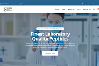 design peptide website, peptide store, supplement website and nootpopic store