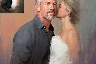 make your photo into a digital oil painting portrait art