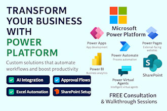build power automate flows, sharepoint, power apps, ms forms using microsoft