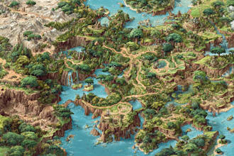 draw a fantasy map illustration