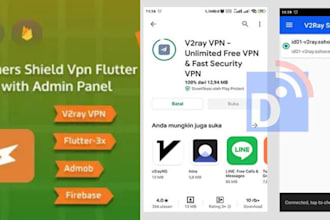 do vpn app using flutter openvpn, v2ray, wireguard, with an amazing admin panel