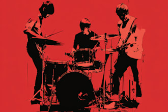 draw rock band t shirt clothing illustration design