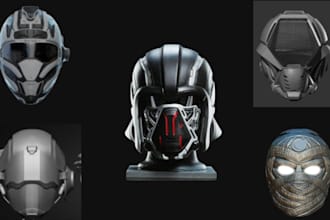 custom 3d helmet 3d mask 3d cosplay helmet for 3d printinng