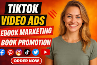 create tik tok book  promotion, tiktok video ads ebook