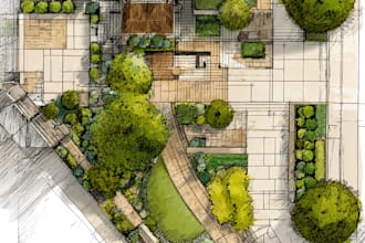 design your 2d site plan and landscape plan