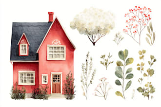 a watercolor house illustration