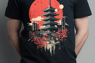 create t shirt design on graffiti art, japanese art