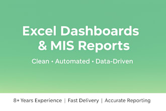 build excel reports and do data analysis