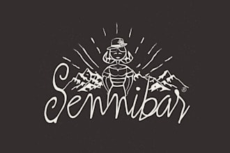 deign unique mountains milk churns bar logo