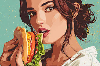 make a food pop art illustration
