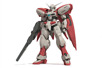 draw gundam, transformers, mecha robot in anime manga style