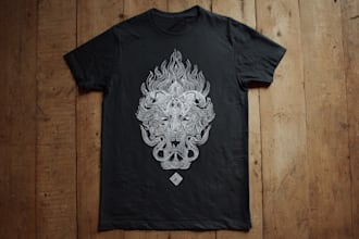 make a linocut tshirt design for brands
