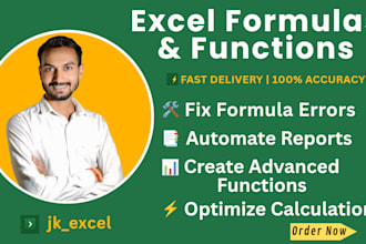 create, fix, and optimize excel formulas and functions