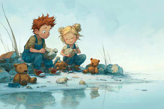 draw digital watercolor children book illustration