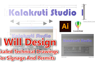create signage sales and permit drawings in coreldraw and illustrator