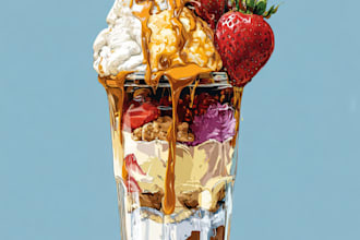 make a food pop art illustration