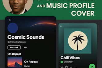 design a professional spotify banner and music profile cover