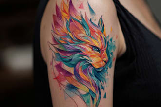 create colorful custom tattoo design, tattoo sleeve