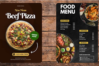 design professional food menu or drink menu