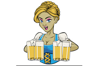create a clean beautiful oktoberfest mascot logo  in 12 hours