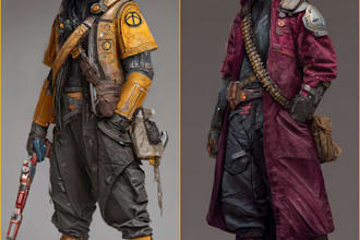 create illustration fantasy sci fi character design