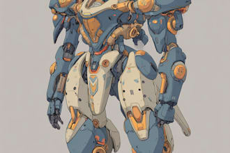 draw mecha robot character caricature and friendship