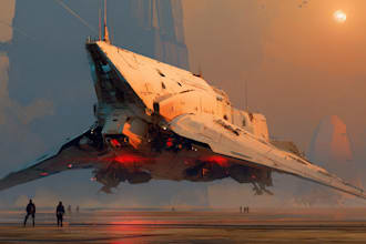 create spaceship concept art for you