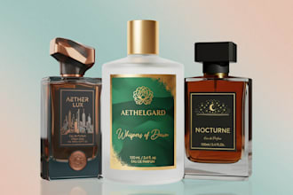 make product packaging, logo,box, label design for perfume, itar, aud, cosmetics