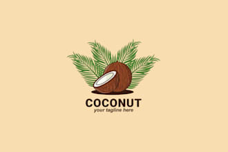 design creative coconut logo for your brands