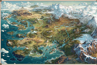 do fantasy map illustration