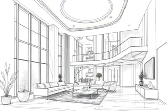 draw interior sketch and architectural designs