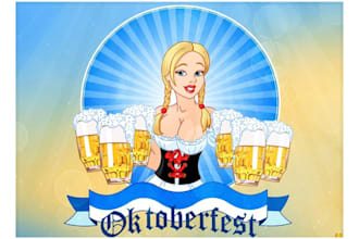 make an amazing oktoberfest mascot logo design with unlimited revision