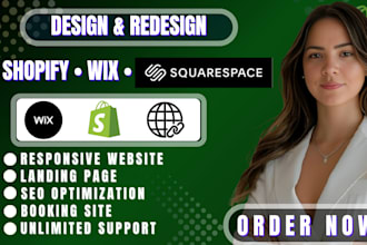 build shopify store, wix website redesign, squarespace website design
