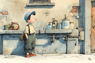 draw digital watercolor children book illustration