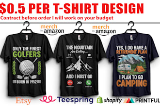 design custom graphic t shirt for merch by amazon