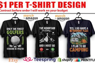 design custom graphic t shirt for merch by amazon