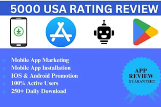 do app rating review, USA IOS app install, android, game, mobile app promotion