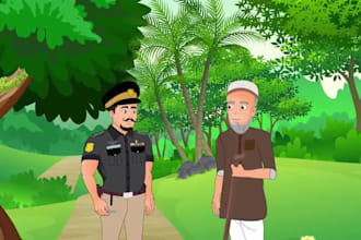create 2d animated stories and cartoon for kids youtube channel