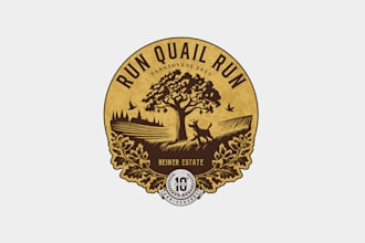 design unique anniversary wine label logo