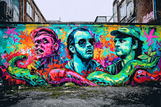 make illustration expressionism art, graffiti, abstract, street art