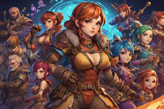 draw anime and game style characters art