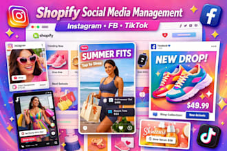 manage shopify social media marketing on instagram tiktok facebook