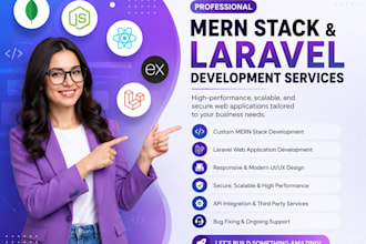 expert mern stack specialist, full stack web app developer using laravel php