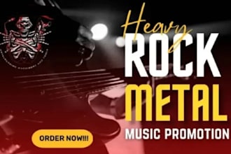 do powerful promotion for your heavy rock metal music to 900 active playlist