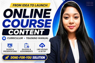 develop online course content and course curriculum