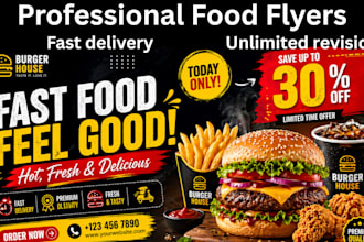 design professional food flyer, food menu, restaurant menu